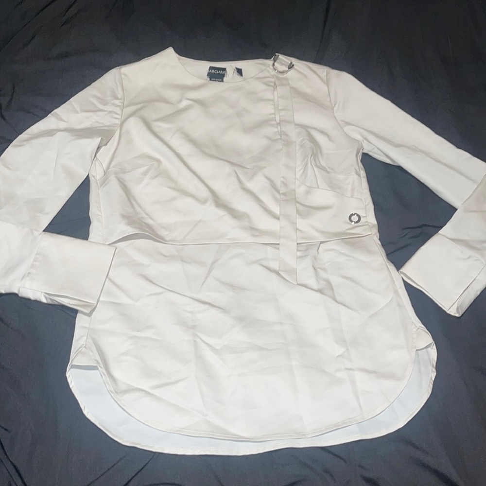 New Guess Marciano Sleeve Wrap Dressy Blouse Top Long Sleeve XS